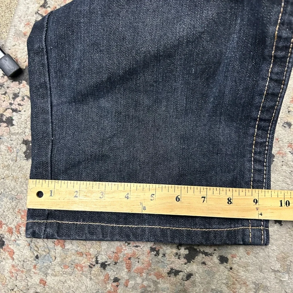 True Religion Joey Super T Jeans Men 40x30 Dark Blue Wide Leg Baggy White Stitch